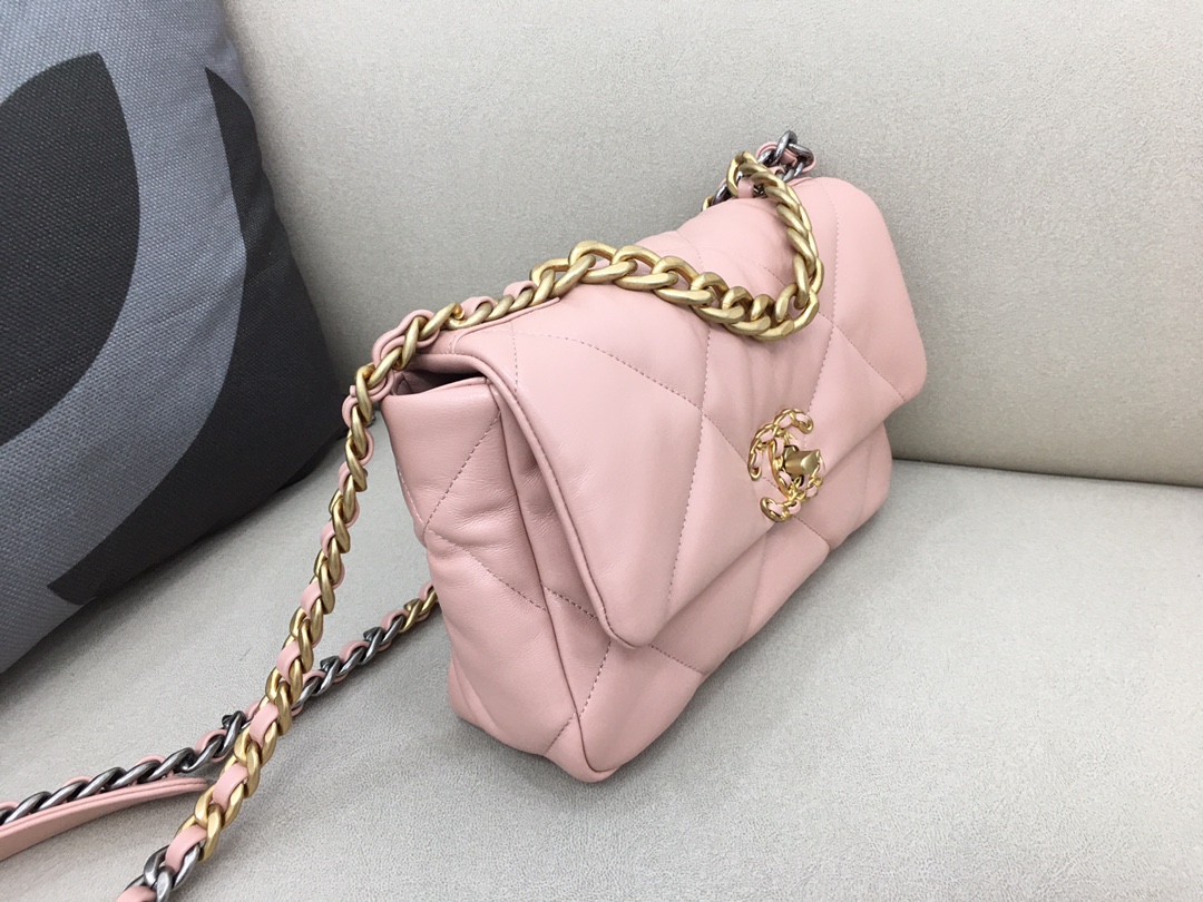 Lambskin 19 Handbag Flap Bag AS1160 Pink